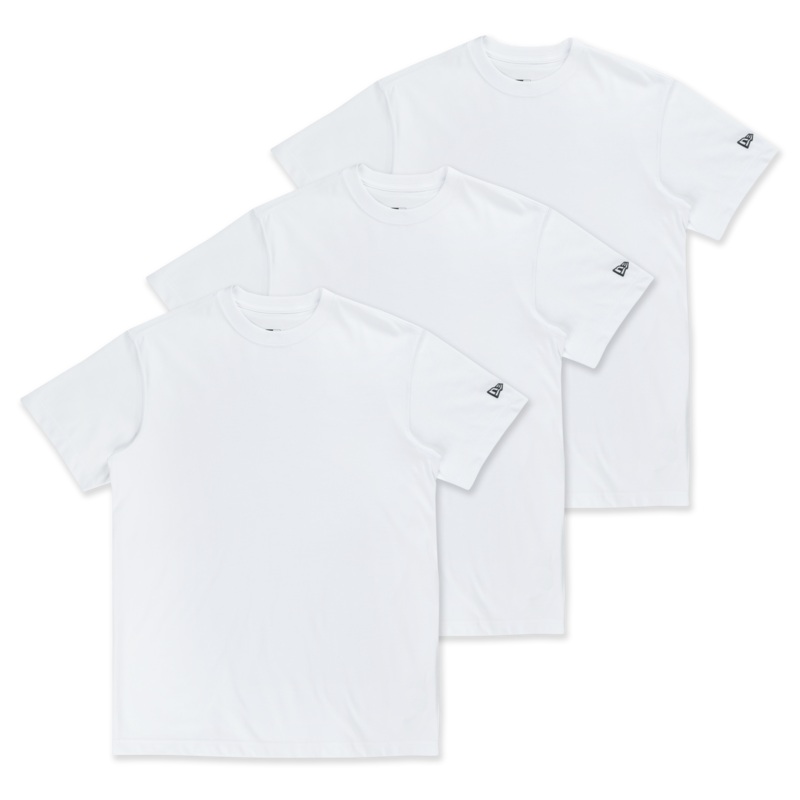 NEW ERA BASICS 3 PACK COOL ERA WHITE SHORT SLEEVE T-SHIRT