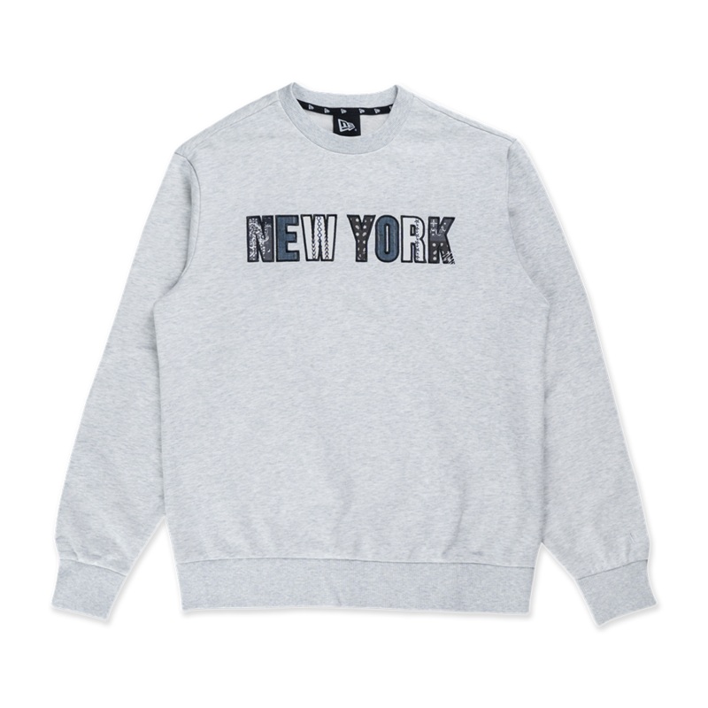 NEW ERA BORO CONTEMPORARY LIGHT HEATHER GRAY CREW NECK SWEATSHIRT