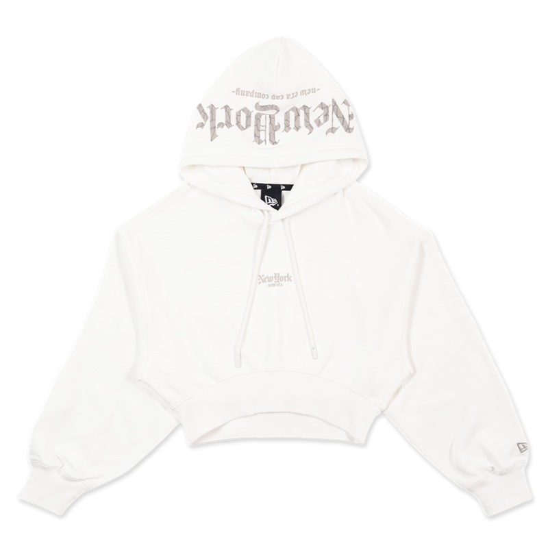 NEW ERA ODE TO NY WHTE WOMEN CROP HOODIE