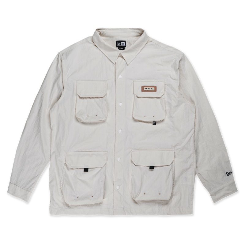 NEW ERA URBAN COMMUTER IVORY LONG SLEEVE  WOVEN SHIRT