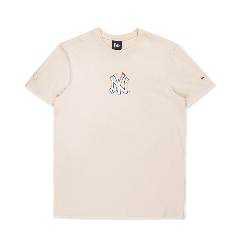 NEW YORK YANKEES TINT BRUSH LIGHT CREAM SHORT SLEEVE T-SHIRT