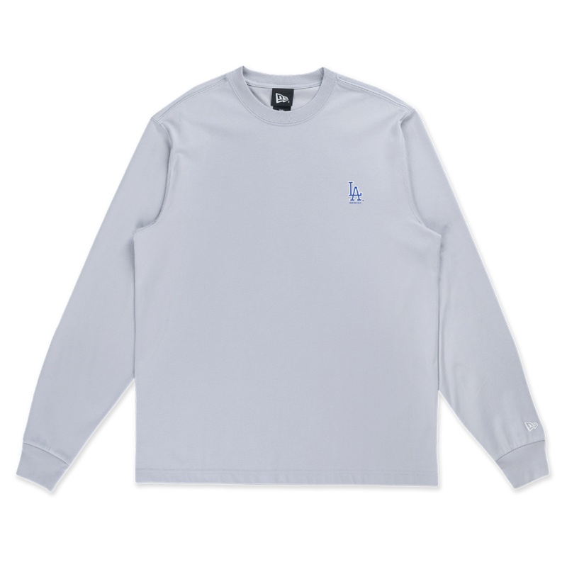 LOS ANGELES DODGERS TIMELESS MINIMAL GREY LONG SLEEVE T-SHIRT