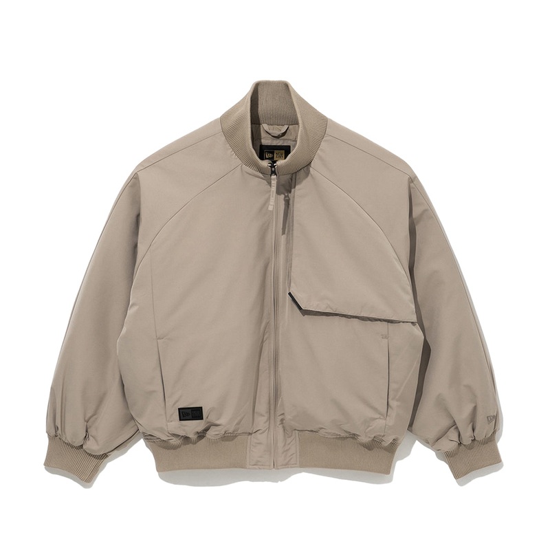 NEW ERA BLACK LABEL BEIGE FLAP BOMBER JACKET