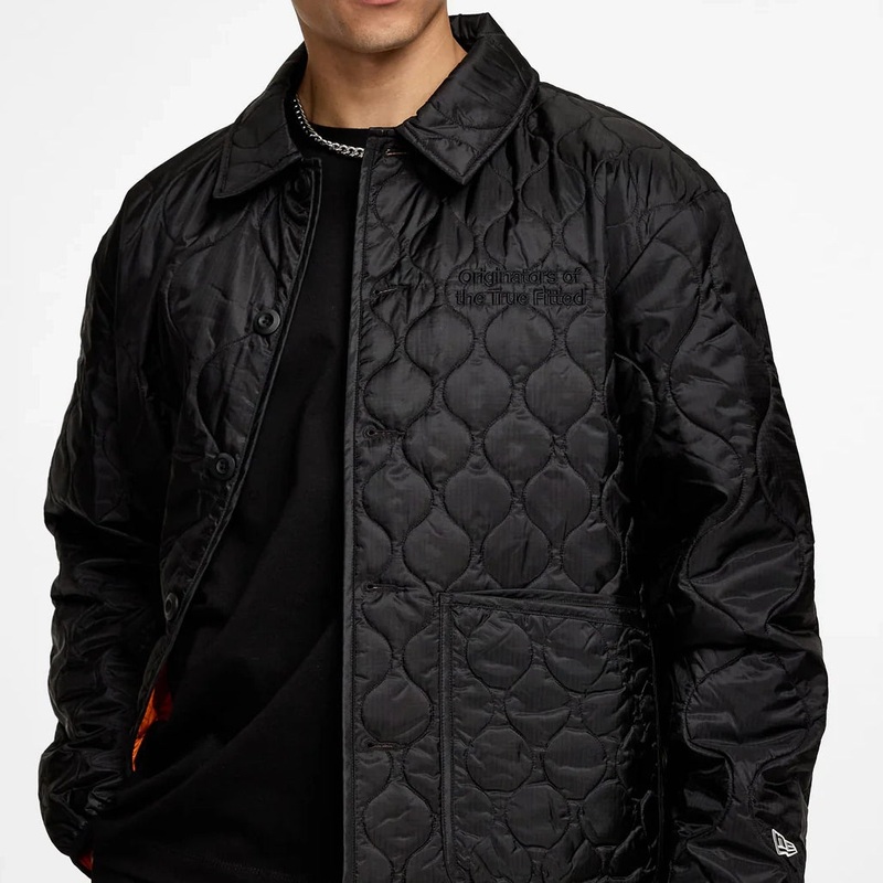NEW ERA QUILTED BLACK ZIP-UP JACKET
