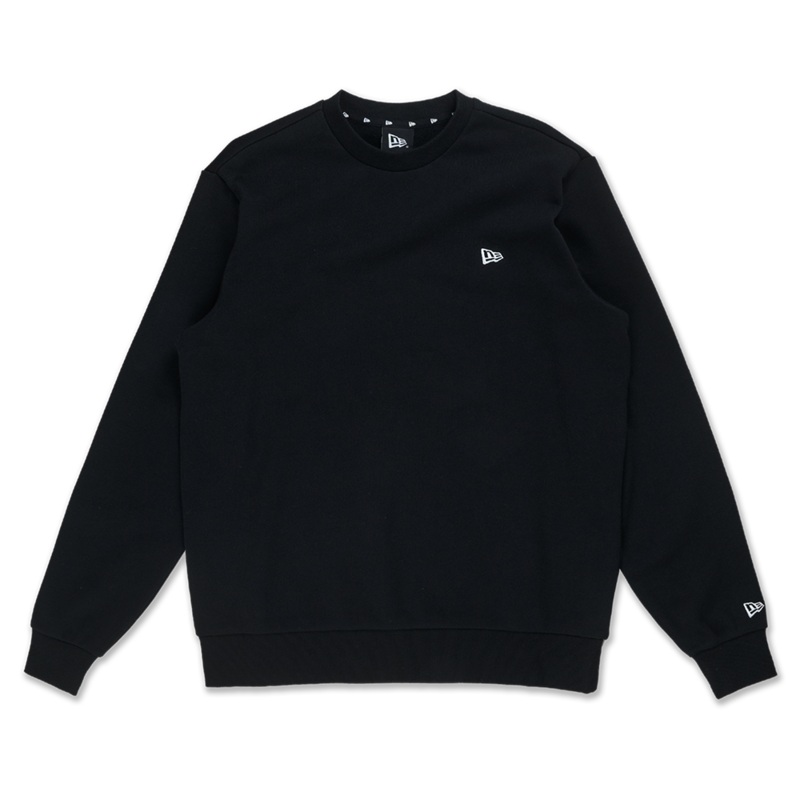 NEW ERA TIMELESS MINIMAL FLAG BLACK CREW NECK SWEATSHIRT