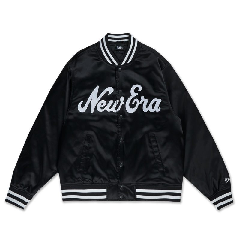 NEW ERA TIMELESS MINIMAL SCRIPT BLACK LIGHT PADDED BASEBALL JACKET