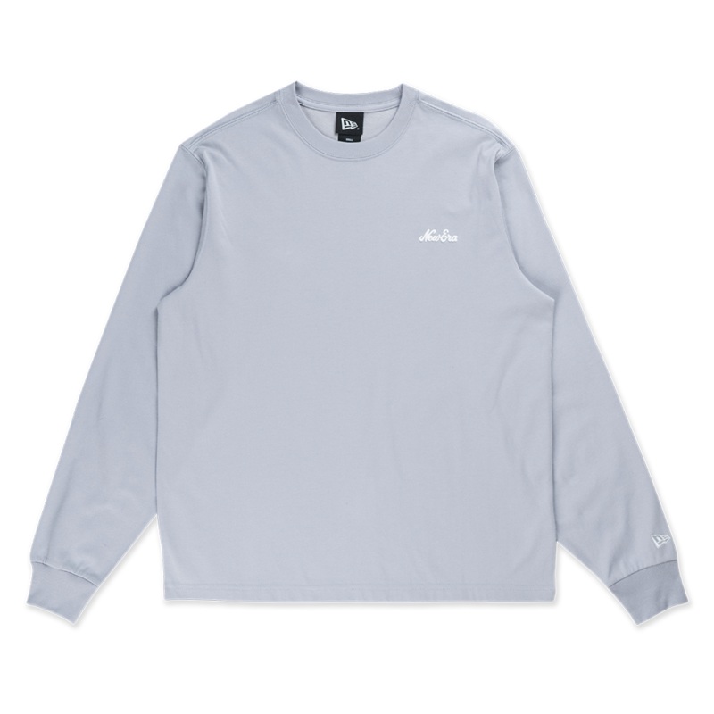 NEW ERA TIMELESS MINIMAL SCRIPT GREY LONG SLEEVE T-SHIRT