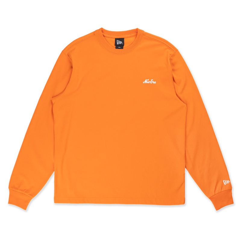 NEW ERA TIMELESS MINIMAL SCRIPT ORANGE LONG SLEEVE T-SHIRT