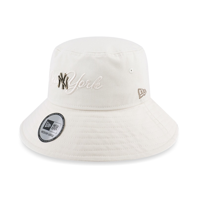 NEW YORK YANKEES MLB METAL CREST LIGHT CREAM BUCKET 01