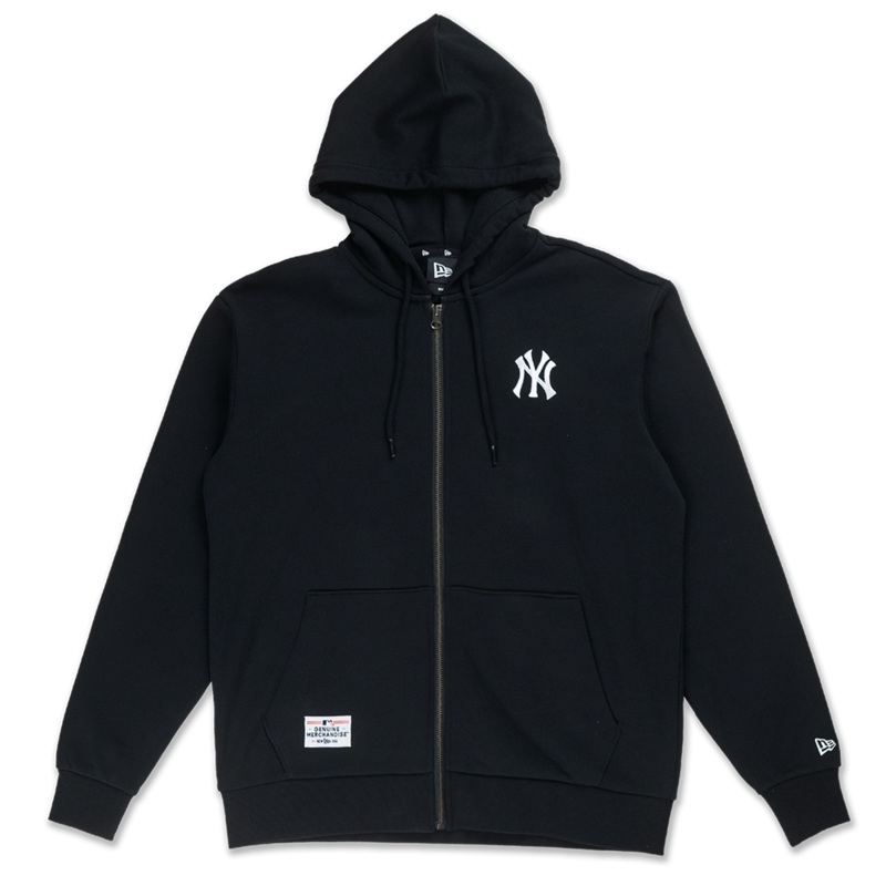 NEW YORK YANKEES TIMELESS MINIMAL BLACK ZIP FRONT HOODIE