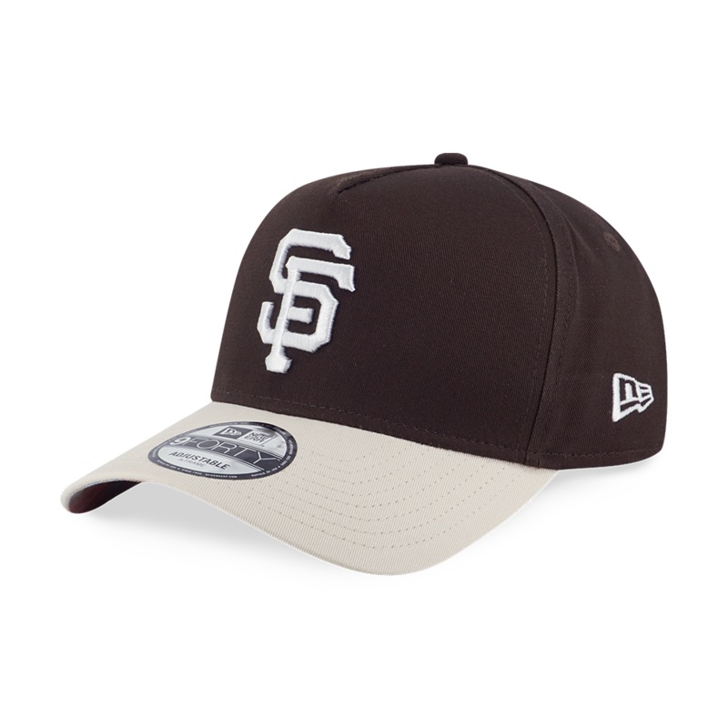 SAN FRANCISCO GIANTS SURREAL NATURE 2-TONE LIGHT CREAM VISOR CHOCOLATE 9FORTY AF CAP