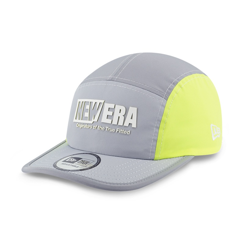 NEW ERA CITY SPORT UPRIGHT YELLOW PANEL DOLPHIN GRAY CAMPER CAP