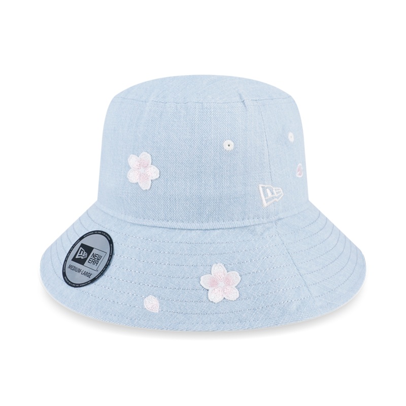 NEW ERA FLORAL INDIGO DENIM BUCKET 03