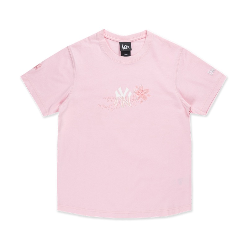 NEW YORK YANKEES FLORAL PINK WOMEN SHORT SLEEVE T-SHIRT