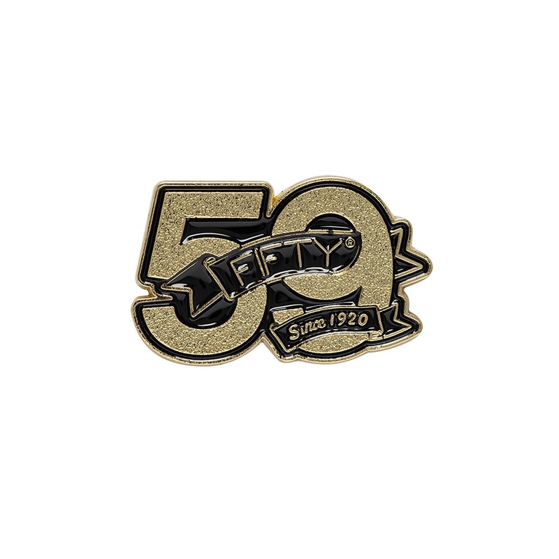 NEW ERA 59FIFTY DAY 59FIFTY SINCE 1920 BANNER LOGO BLACK AND GOLD PIN