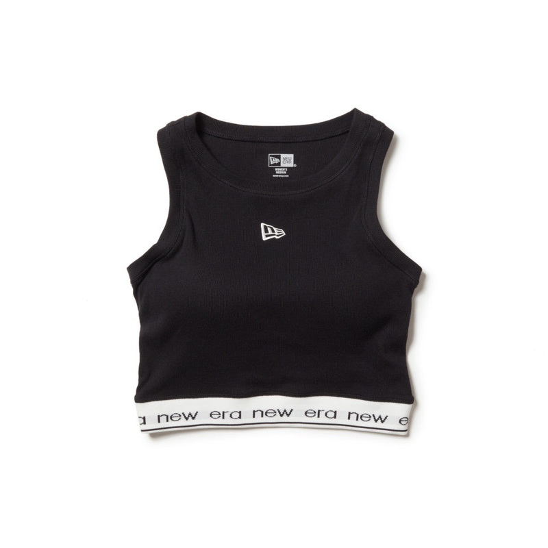 NEW ERA BLACK WOMEN RIBBED CROPPED TANK TOP