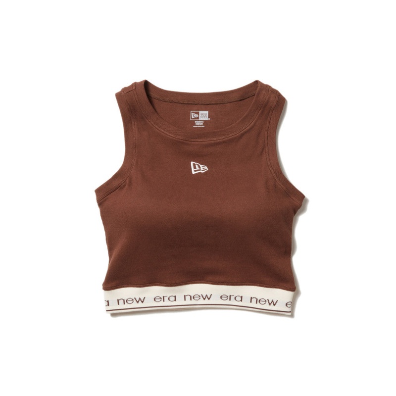 NEW ERA BROWN WOMEN RIBBED CROPPED TANK TOP