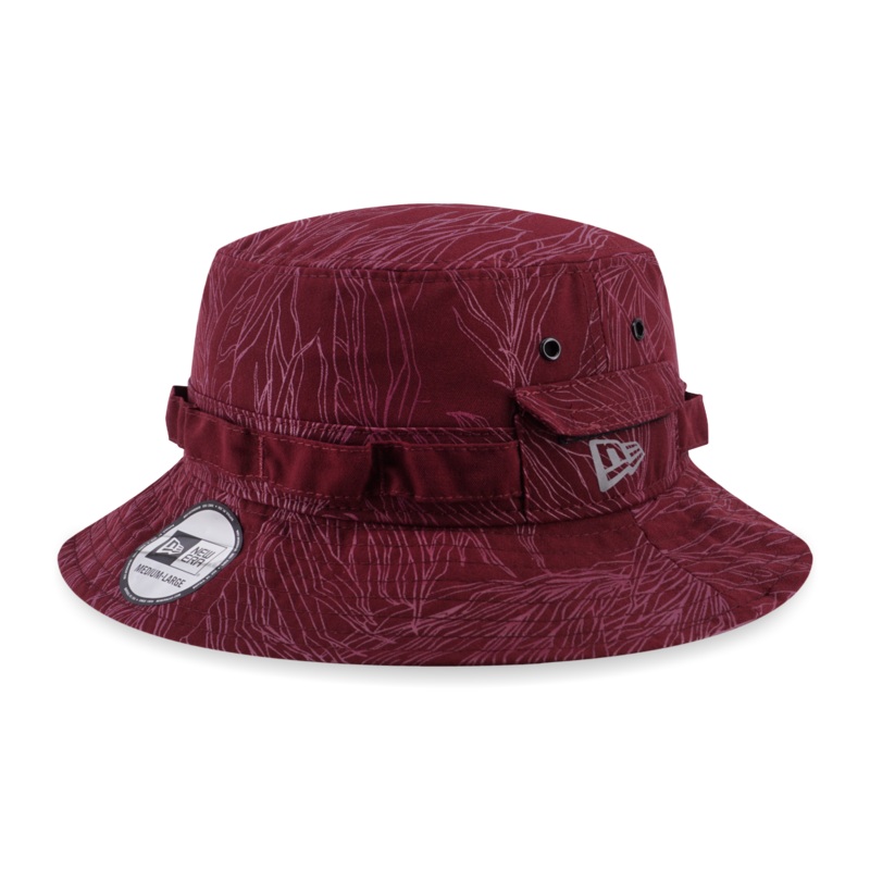 NEW ERA LEAF CAMO DARK RED ADVENTURE BUCKET