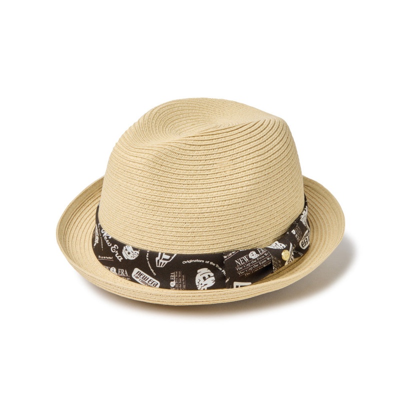 NEW ERA MONOGRAM TAPE BEIGE FEDORA HAT
