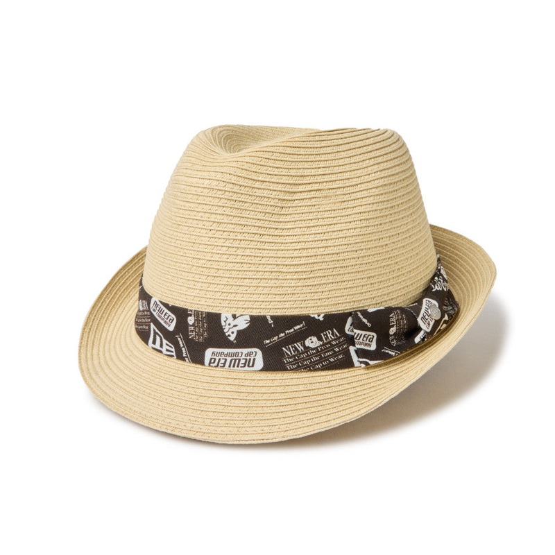 NEW ERA MONOGRAM TAPE BEIGE TRILBY HAT
