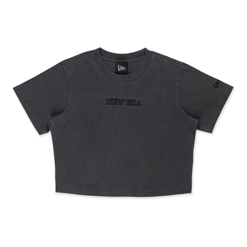 NEW ERA WASHED GRAPHITE WOMEN CROP TEE