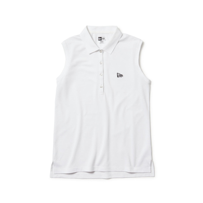 NEW ERA WHITE WOMEN SLEEVELESS POLO SHIRT