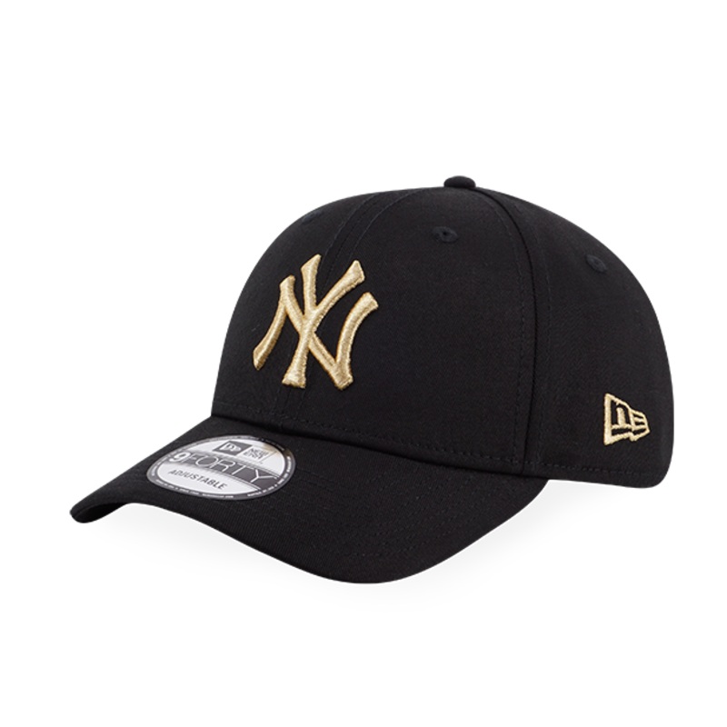BASIC GOLD MLB NEW YORK YANKEES LOGO BLACK 9FORTY CAP