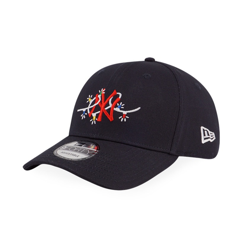 CHRISTMAS LIGHTS NEW YORK YANKEES NAVY 9FORTY CAP