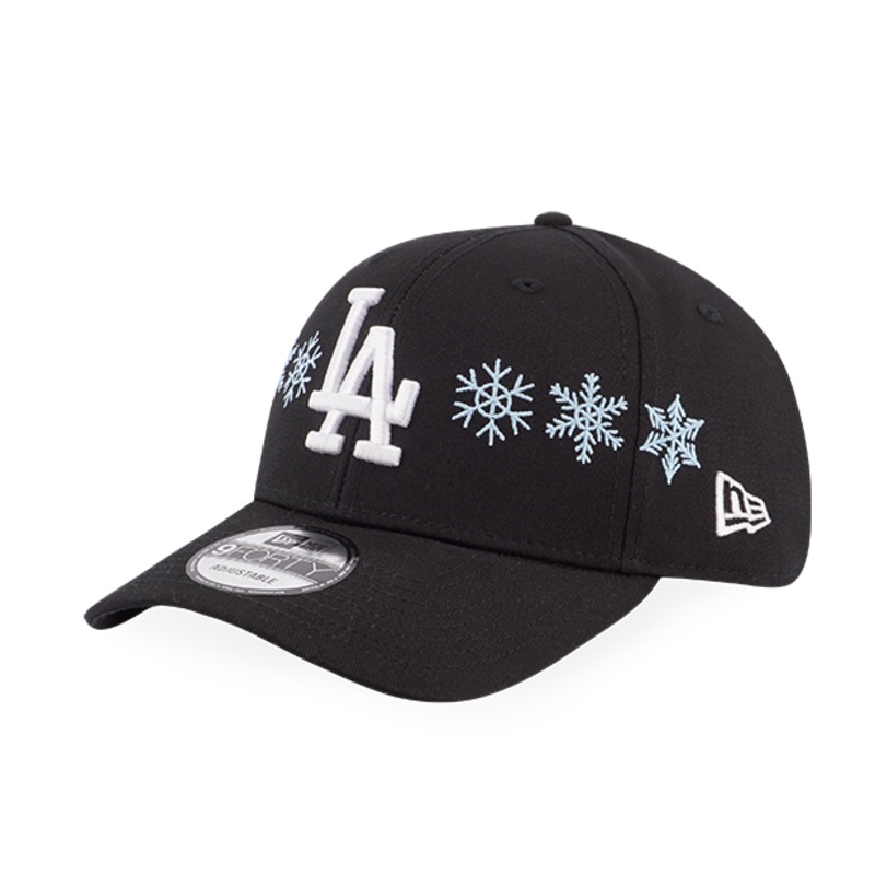 MLB SNOWFLAKES LOS ANGELES DODGERS BLACK 9FORTY CAP