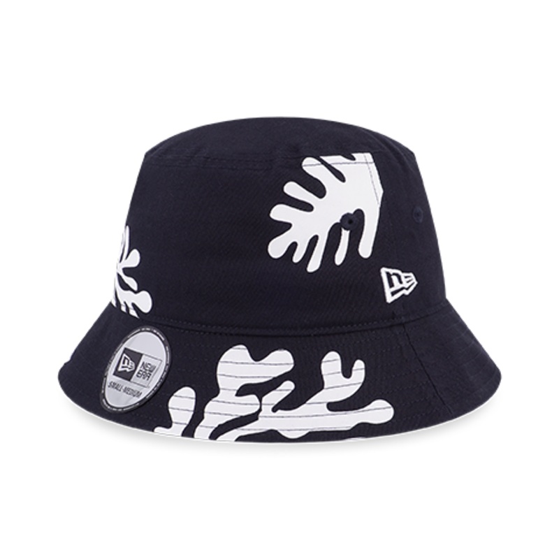NEW ERA PLANT LEAVES NAVY BUCKET 01