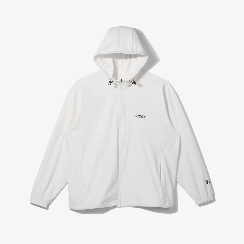 NEW ERA TECH TRAINING WHITE ZIP FRONT HOODIE