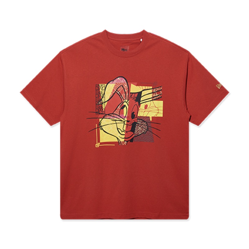 NEW ERA X LOONEY TUNES 2023 CNY BUGS BUNNY CARTOON GRAPHIC RED SHORT SLEEVE T-SHIRT