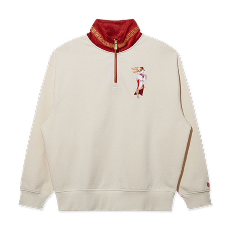 NEW ERA X LOONEY TUNES 2023 CNY BUGS BUNNY IVORY ZIP UP HOODIE