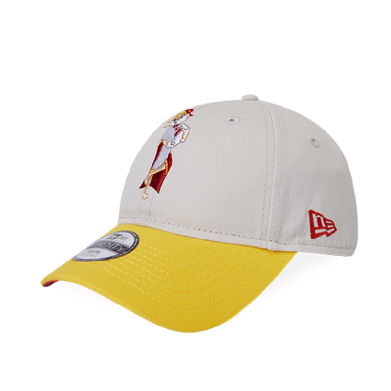NEW ERA X LOONEY TUNES 2023 CNY BUGS BUNNY LOGO YELLOW VISOR IVORY KIDS 9TWENTY CAP