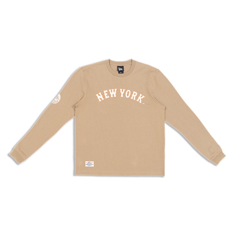NEW YORK METS MLB CITY NAME KHAKI LONG SLEEVE T-SHIRT