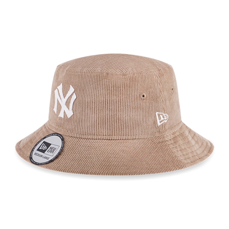 NEW YORK YANKEES LIGHT CORDUROY KHAKI BUCKET 01
