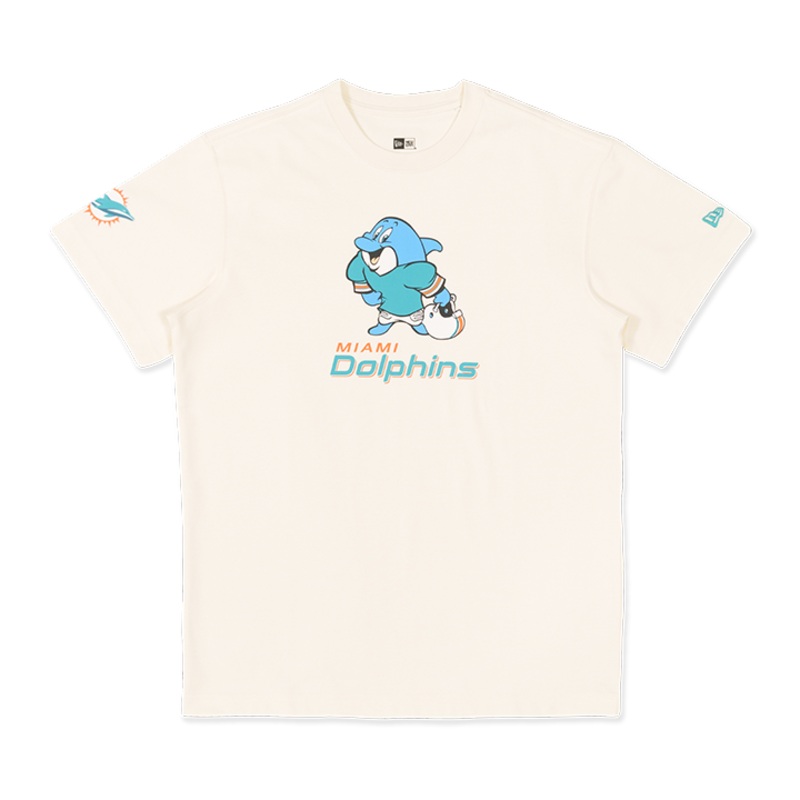 MIAMI DOLPHINS MASCOTS IVORY SHORT SLEEVE T-SHIRT