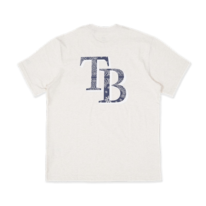 MLB BIG PAISLEY TAMPA BAY RAYS OPEN WHITE SHORT SLEEVE T-SHIRT