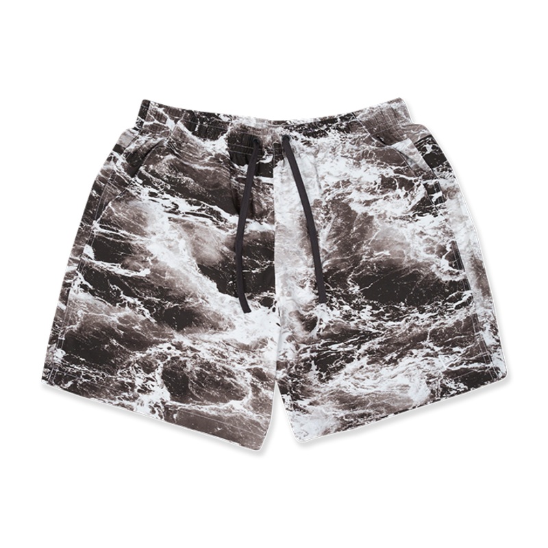 NEW ERA VACATION CLUB BLACK WAVE PATTERN SHORTS