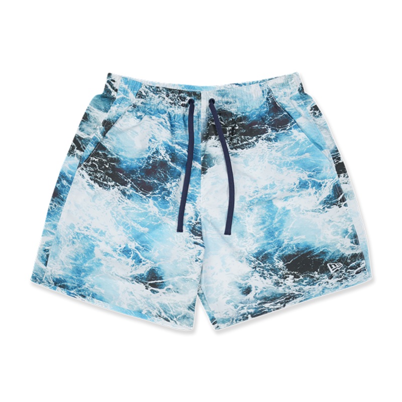 NEW ERA VACATION CLUB BLUE WAVE PATTERN SHORTS