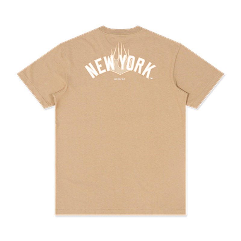 NEW YORK YANKEES FLAME KHAKI SHORT SLEEVE T-SHIRT