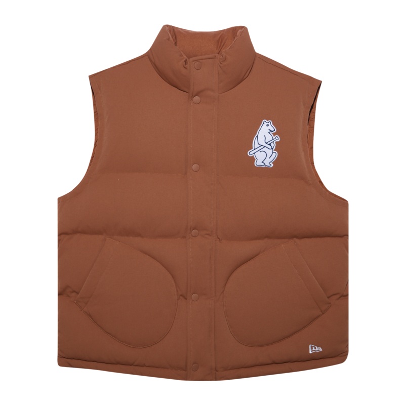 CHICAGO CUBS RETRO ACADEMIA BROWN PADDED VEST JACKET