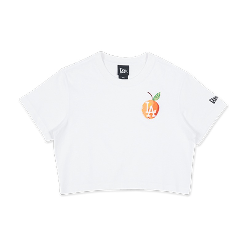 LOS ANGELES DODGERS CITY VIBE-FRUITY FOODIE WHITE WOMEN CROP TEE