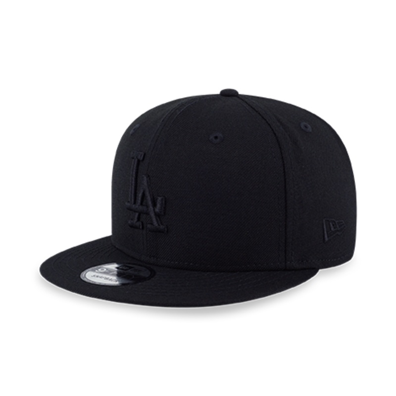 MLB LOS ANGELES DODGERS BASIC BLACK ON BLACK 9FIFTY CAP