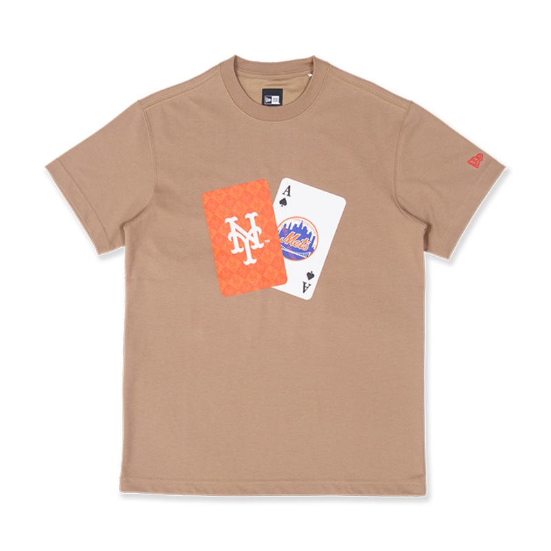 MLB NEW YORK METS POKER CARD KHAKI SHORT SLEEVE T-SHIRT