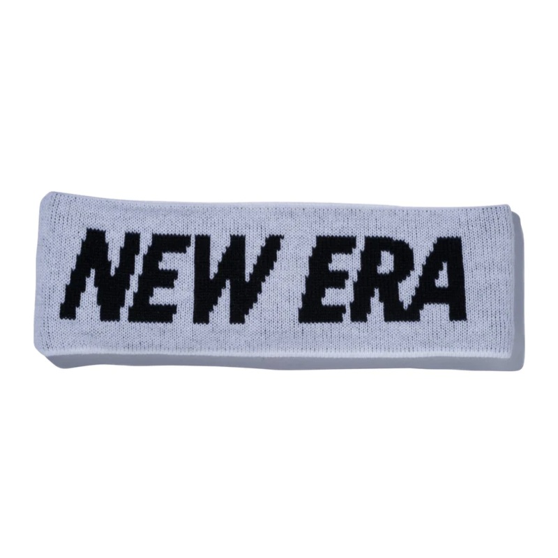 NEW ERA BLACK WORDMARK LOGO WHITE HEADBAND