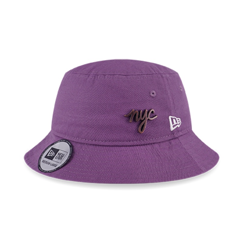 NEW ERA NYC METAL BADGE PURPLE DUSK BUCKET 01