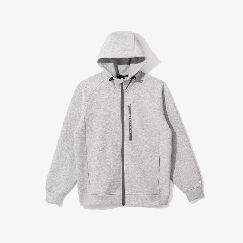 NEW ERA TECH AIR FLEECE GRAY ZIP FRONT HOODIE