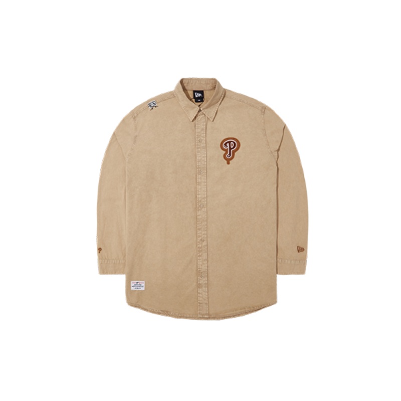 PHILADELPHIA PHILLIES JOYFUL SKATE LONG SLEEVE BROWN WOVEN SHIRT