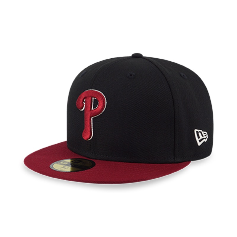 59FIFTY PACK – FESTIVAL PHILADELPHIA PHILLIES COOPERSTOWN CARDINAL VISOR BLACK 59FIFTY CAP